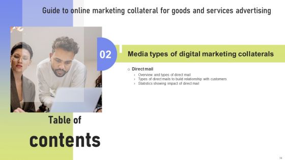 Guide To Online Marketing Collateral For Goods And Services Advertising Ppt PowerPoint Presentation Complete Deck With Slides