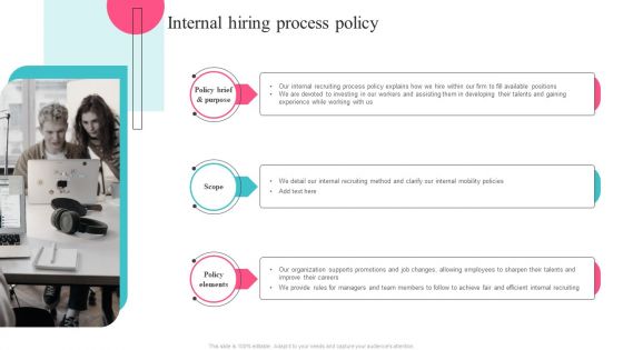 Guide To Understand And Manage Recruitment Plan Internal Hiring Process Policy Introduction PDF