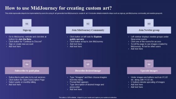 Guide To Use Chatgpt Prompts For AI Art Generation How To Use Midjourney For Creating Custom Art Brochure PDF