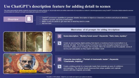 Guide To Use Chatgpt Prompts For AI Art Generation Use Chatgpts Description Feature Portrait PDF