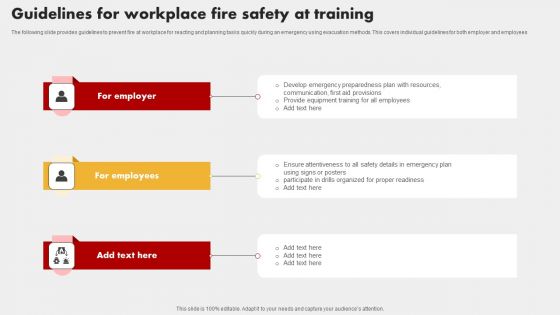 Guidelines For Workplace Fire Safety At Training Brochure PDF