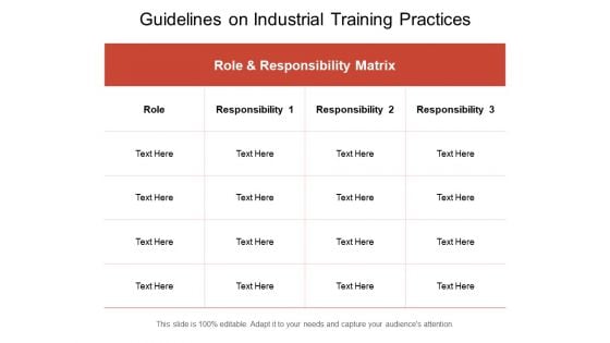 Guidelines On Industrial Training Practices Ppt PowerPoint Presentation Show PDF