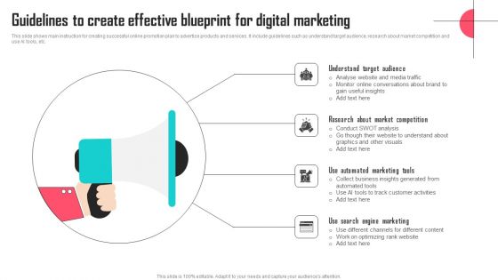 Guidelines To Create Effective Blueprint For Digital Marketing Slides PDF