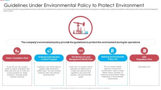 Guidelines Under Environmental Policy To Protect Environment Ppt Slides Template PDF