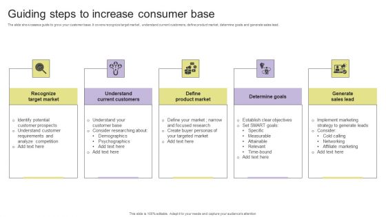 Guiding Steps To Increase Consumer Base Background PDF