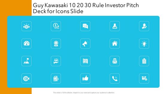 Guy Kawasaki 10 20 30 Rule Investor Pitch Deck Ppt PowerPoint Presentation Complete Deck With Slides