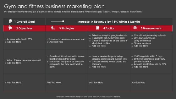 Gym And Fitness Business Marketing Plan Guidelines PDF