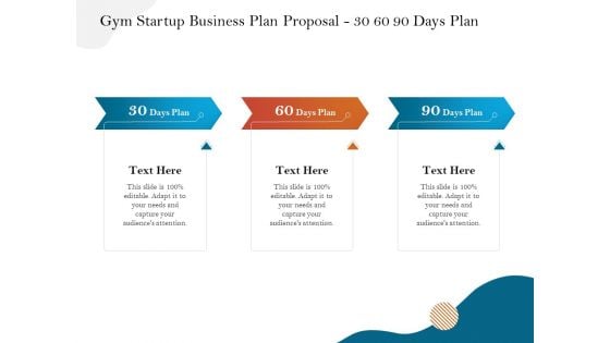 Gym And Fitness Center Business Plan Gym Startup Business Plan Proposal 30 60 90 Days Plan Infographics PDF