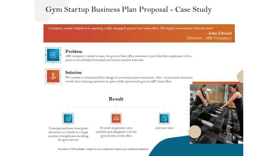 Gym And Fitness Center Business Plan Gym Startup Business Plan Proposal Case Study Background PDF