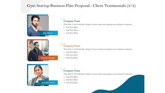 Gym And Fitness Center Business Plan Gym Startup Business Plan Proposal Client Testimonials Team Rules PDF