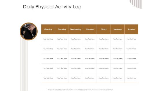 Gym Consultant Daily Physical Activity Log Clipart PDF