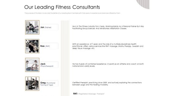 Gym Consultant Our Leading Fitness Consultants Introduction PDF