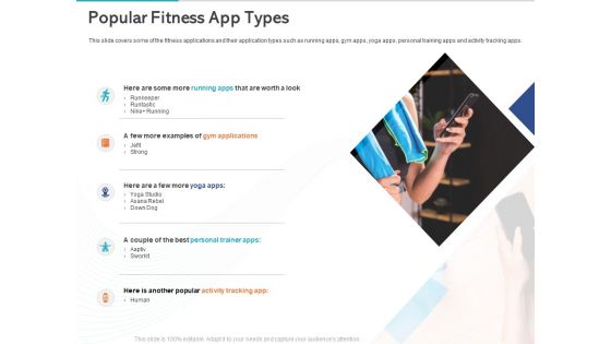 Gym Health And Fitness Market Industry Report Popular Fitness App Types Ppt PowerPoint Presentation Gallery Format Ideas PDF