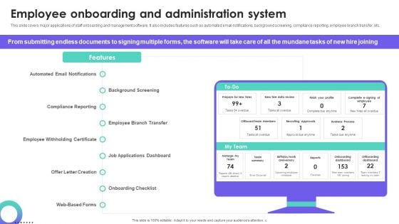 HRMS Execution Plan Employee Onboarding And Administration System Brochure PDF