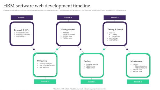 HRM Software Web Development Timeline Demonstration PDF