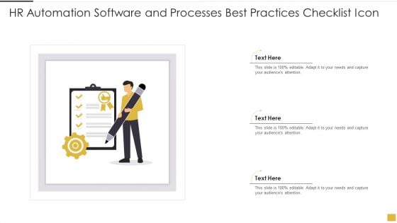 HR Automation Software And Processes Best Practices Checklist Icon Clipart PDF