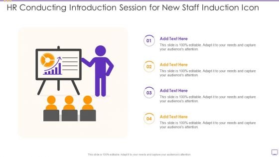 HR Conducting Introduction Session For New Staff Induction Icon Background PDF