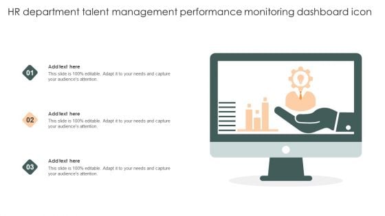 HR Department Talent Management Performance Monitoring Dashboard Icon Elements PDF