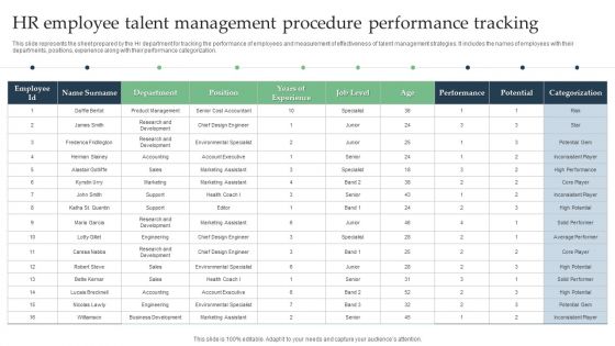 HR Employee Talent Management Procedure Performance Tracking Guidelines PDF