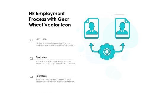 HR Employment Process With Gear Wheel Vector Icon Ppt PowerPoint Presentation Icon Portfolio PDF