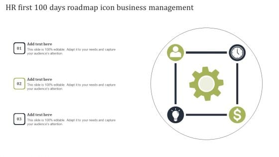 HR First 100 Days Roadmap Icon Business Management Mockup PDF