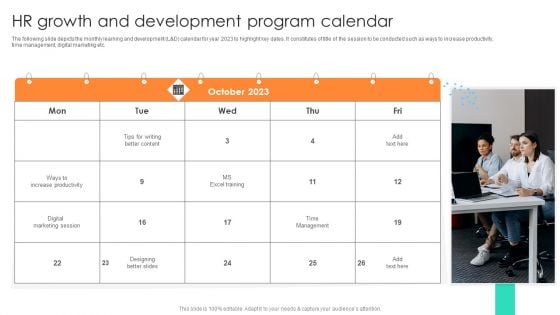 HR Growth And Development Program Calendar Sample PDF