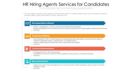 HR Hiring Agents Services For Candidates Ppt Inspiration Good PDF