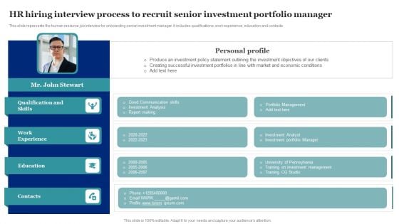 HR Hiring Interview Process To Recruit Senior Investment Portfolio Manager Inspiration PDF