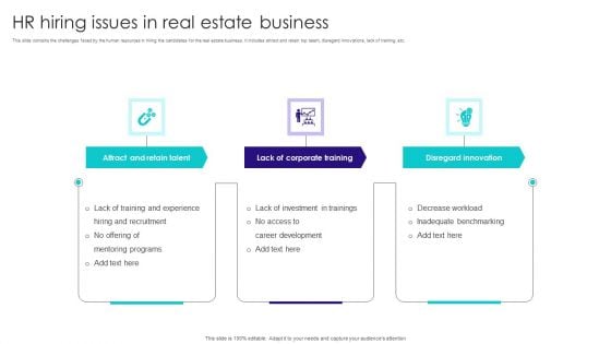 HR Hiring Issues In Real Estate Business Mockup PDF HR Hiring Issues In Real Estate Business Mockup PDF