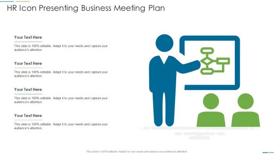 HR Icon Presenting Business Meeting Plan Template PDF