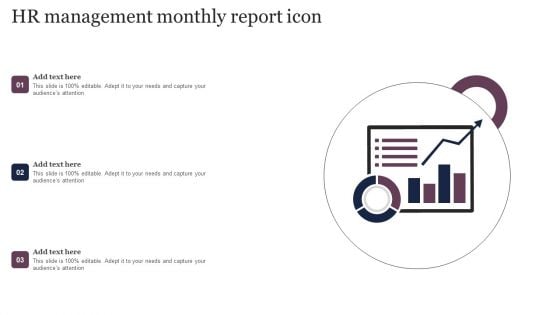 HR Management Monthly Report Icon Introduction PDF