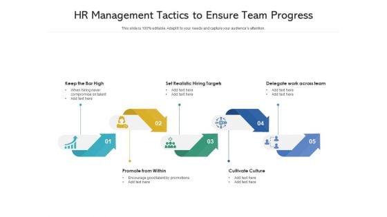 HR Management Tactics To Ensure Team Progress Ppt PowerPoint Presentation Icon Example PDF