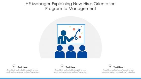 HR Manager Explaining New Hires Orientation Program To Management Ppt PowerPoint Presentation File Picture PDF