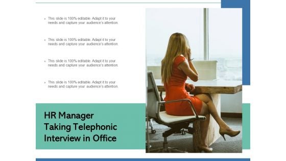 HR Manager Taking Telephonic Interview In Office Ppt PowerPoint Presentation Portfolio Slides PDF