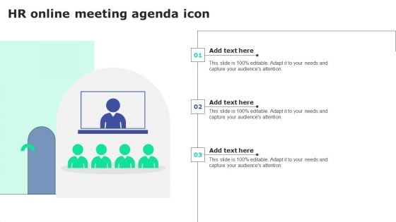 HR Online Meeting Agenda Icon Structure PDF