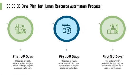 HR Process Automation 30 60 90 Days Plan For Human Resource Automation Proposal Clipart PDF