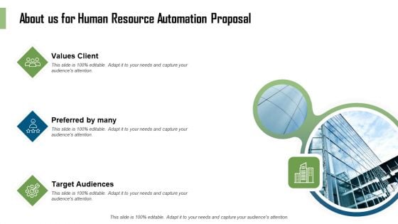 HR Process Automation About Us For Human Resource Automation Proposal Client Mockup PDF