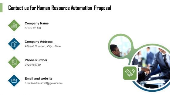 HR Process Automation Contact Us For Human Resource Automation Proposal Introduction PDF