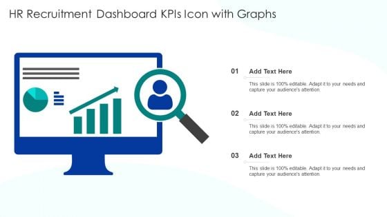 HR Recruitment Dashboard Kpis Icon With Graphs Ppt Slides Slideshow PDF