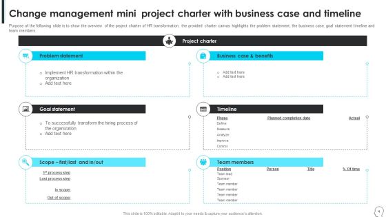 HR Remodeling Mini Project Charter Ppt PowerPoint Presentation Complete Deck With Slides Slide04
