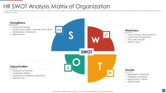 HR SWOT Analysis Matrix Of Organization Designs PDF