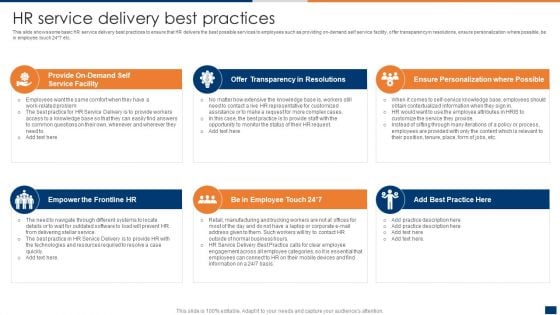 HR Service Delivery Best Practices Ppt PowerPoint Presentation File Show PDF