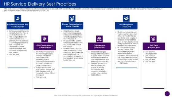 HR Service Delivery Best Practices Ppt Template PDF