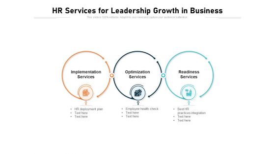 HR Services For Leadership Growth In Business Ppt PowerPoint Presentation Gallery Styles PDF