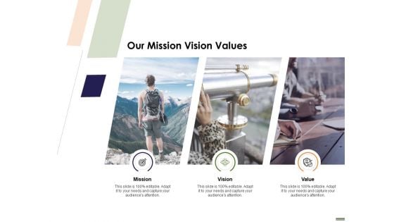 HR Strategy Employee Journey Our Mission Vision Values Ppt Portfolio Ideas PDF