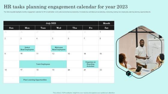 HR Tasks Planning Engagement Calendar For Year 2023 Ideas PDF