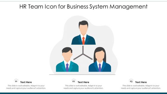 HR Team Icon For Business System Management Ppt PowerPoint Presentation File Templates PDF