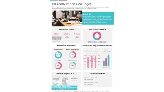 HR Yearly Report One Pager One Pager Documents