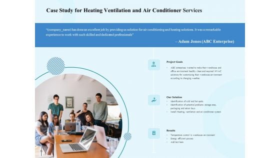 HVAC Case Study For Heating Ventilation And Air Conditioner Services Ppt Model Format Ideas PDF