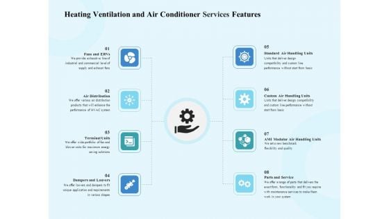 HVAC Heating Ventilation And Air Conditioner Services Features Ppt Outline Tips PDF